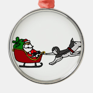Ornamento De Metal Trenó engraçado do Natal com puxar ronco do cão