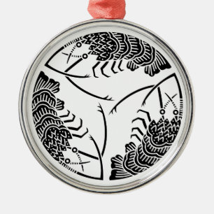 Ornamento De Metal Três cabeça-às lagostas espinhosos da cauda