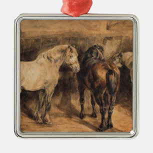 Ornamento De Metal Três Cavalos na sua estábula