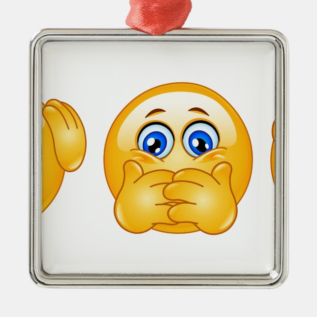 Ornamento De Metal três emojis sábios (Frente)