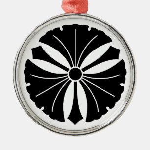 Ornamento De Metal Três folhas da nogueira-do-Japão com espadas