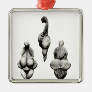 Ornamento De Metal Três vistas de uma estatueta de "Venus"