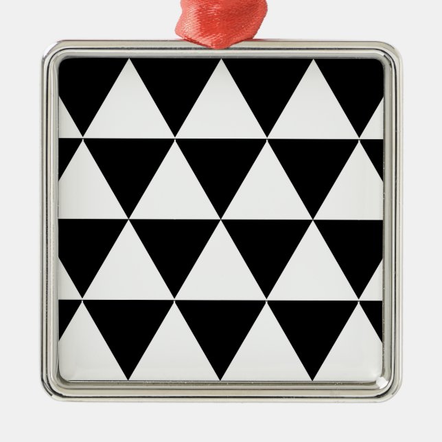 Ornamento De Metal Triângulos brancos (Frente)