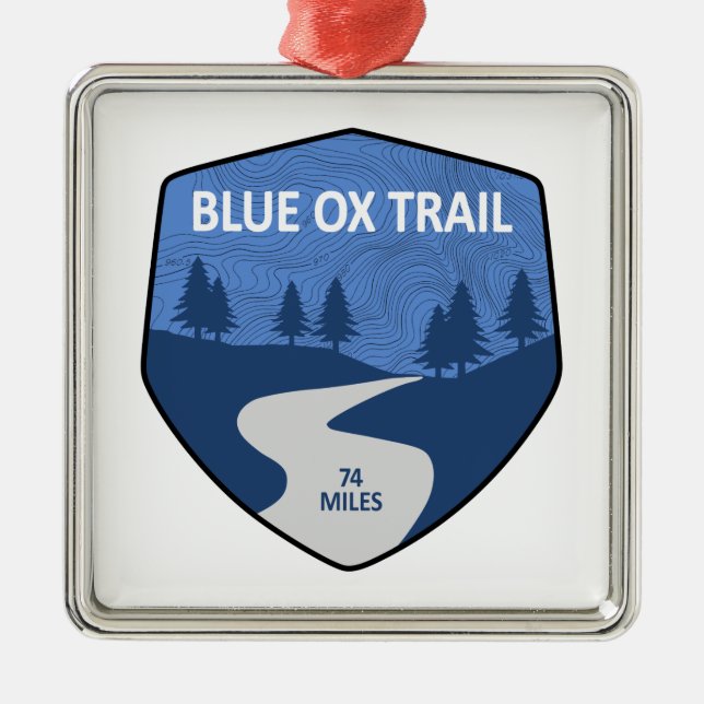 Ornamento De Metal Trilha de Ox Azul (Frente)