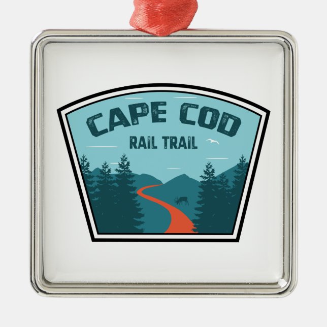 Ornamento De Metal Trilha do Cabo Cod Rail (Frente)