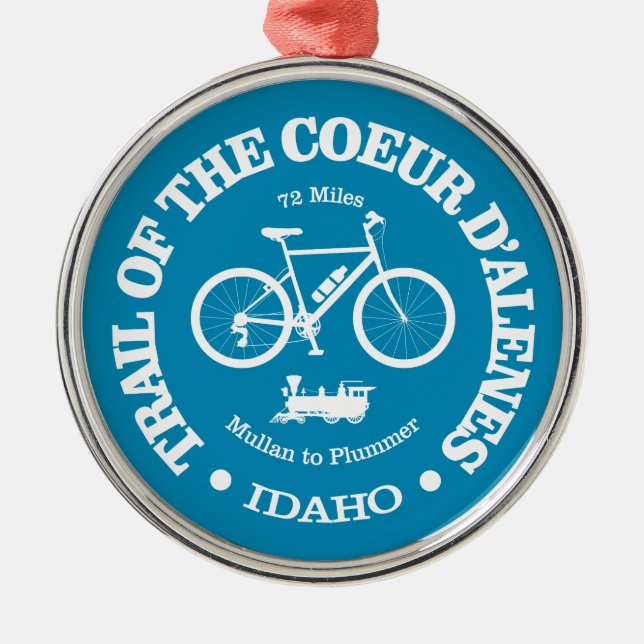 Ornamento De Metal Trilha do Coeur d'Alene (ciclismo) (Frente)