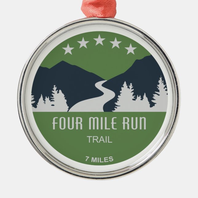 Ornamento De Metal Trilha Four Mile Run (Frente)