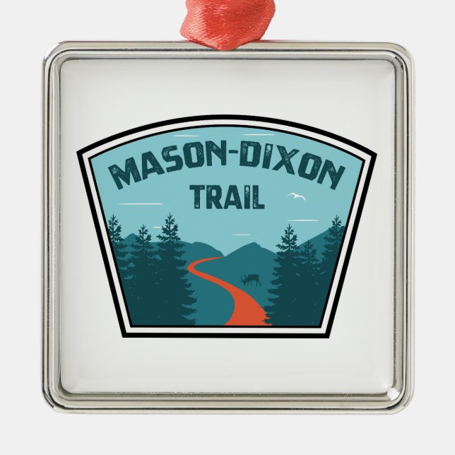 Ornamento De Metal Trilha Mason-Dixon (Frente)