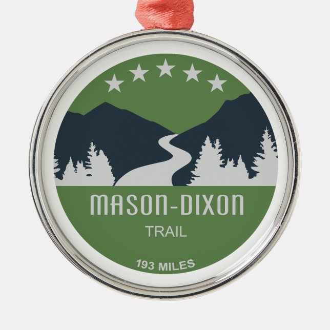 Ornamento De Metal Trilha Mason-Dixon (Frente)