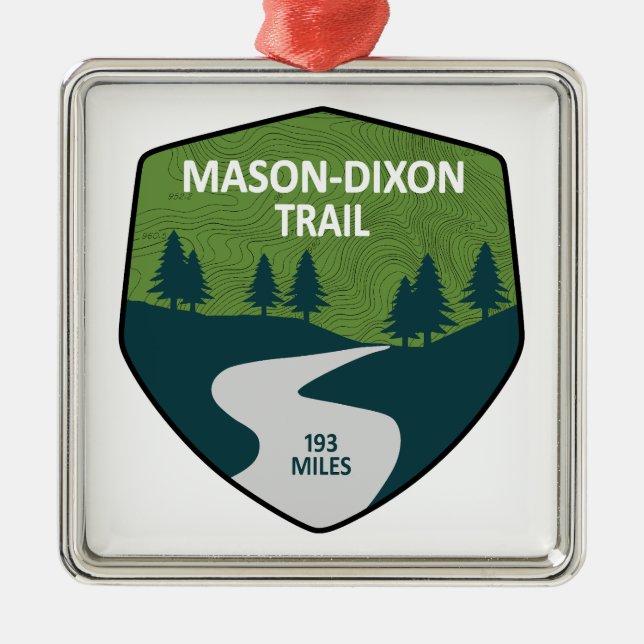 Ornamento De Metal Trilha Mason-Dixon (Frente)