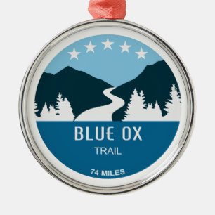 Ornamento De Metal Trilha Ox Azul