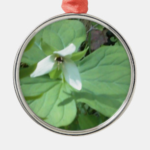 Ornamento De Metal trilium branco com grão