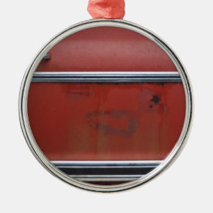 Ornamento De Metal Trim prateado Red Chevy