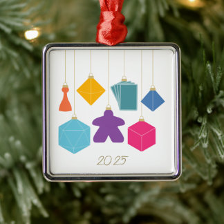 Ornamento De Metal Trim the Tree with Board Games Premium Ornament