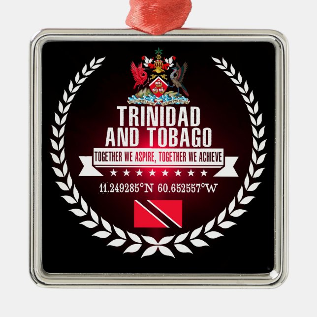 Ornamento De Metal Trinidade e Tobago (Frente)