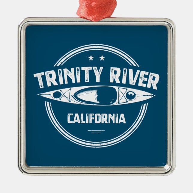 Ornamento De Metal Trinity River California Kayaking (Frente)