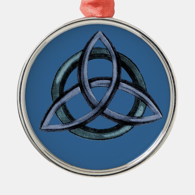 Ornamento De Metal Triquetra (azul) (Frente)