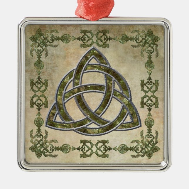 Ornamento De Metal Triquetra natural (Frente)