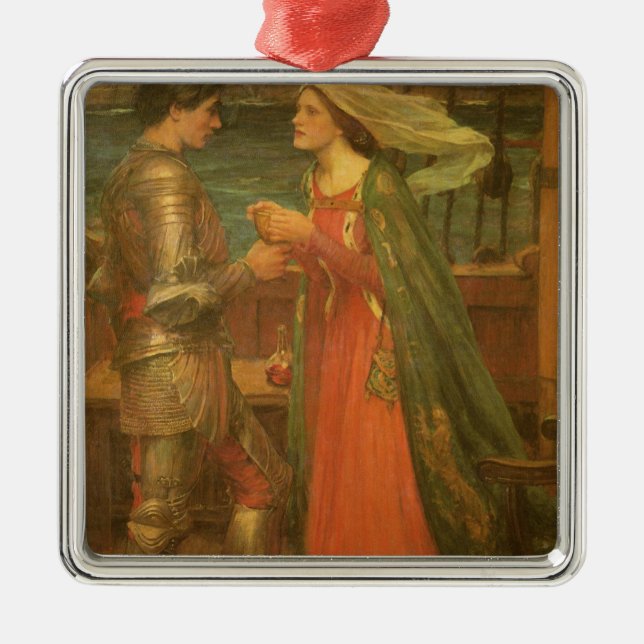 Ornamento De Metal Tristan e Isolde por John William Waterhouse (Frente)