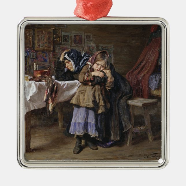 Ornamento De Metal Tristeza e luto (simpatia após o aborto) (Frente)