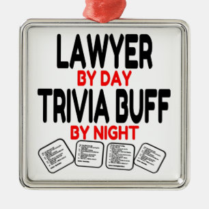 Ornamento De Metal Trivia Buff Lawyer