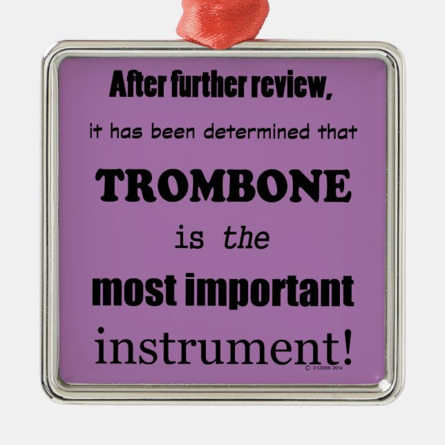 Ornamento De Metal Trombone - Instrumento mais importante (Frente)