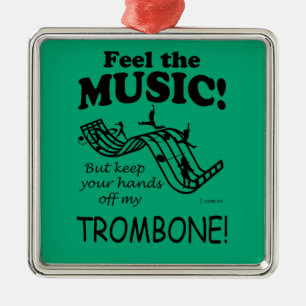 Ornamento De Metal Trombone Sente A Música