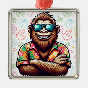 Ornamento De Metal Tropical/Beach yeti/bigfoot