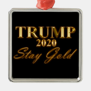 Ornamento De Metal TRUMP 2020 - Fique Dourado