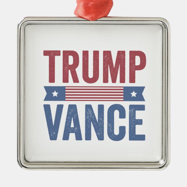 Ornamento De Metal Trump Vance Republican American Election Gift (Frente)