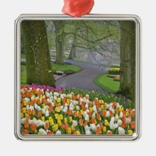 Ornamento De Metal Tulipas e estrada, Jardins Keukenhof, Lisse,