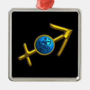 Ornamento De Metal Turquesa do azul da JÓIA do ANIVERSÁRIO do ZODÍACO