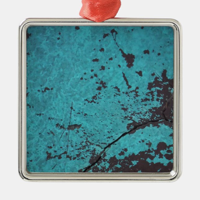 Ornamento De Metal Turquoise Blue Rusted (Frente)
