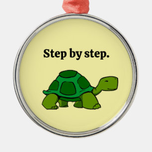 Ornamento De Metal Turtle de tartaruga persistente ganhando passo a p