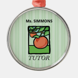 Ornamento De Metal Tutor, Professor Agradecimento, Maçã