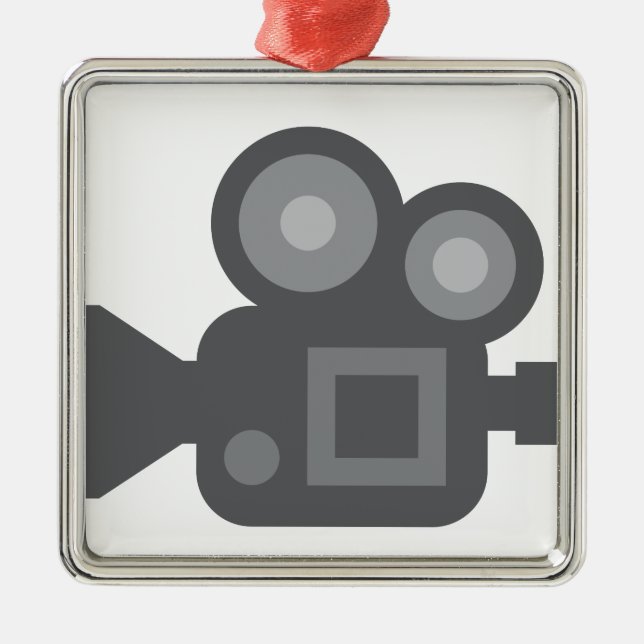 Ornamento De Metal Twitter Emoji - Camera film making (Frente)
