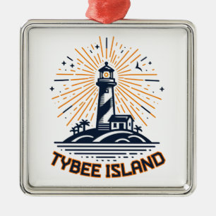 Ornamento De Metal Tybee Island Georgia Lighthouse Sunrise