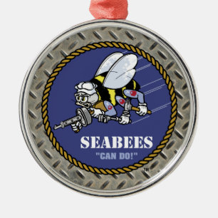 Ornamento De Metal U.S. Seabees do marinho  
