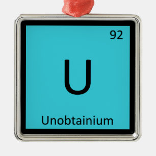 Ornamento De Metal U - Símbolo da Tabela Periódica Química do Unobtai