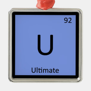 Ornamento De Metal U - Símbolo Químico Esportivo de Ultimate Frisbee