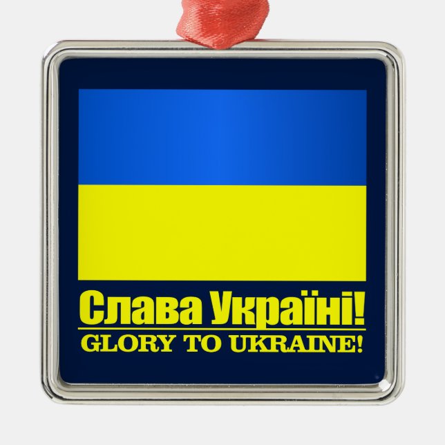 Ornamento De Metal Ucrânia (Glória à Ucrânia) (Frente)