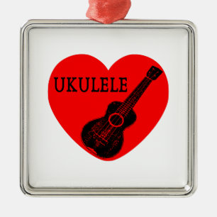 Ornamento De Metal Ukulele Love