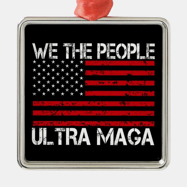 Ornamento De Metal Ultra Maga Pro Trump 2024 Republicano Engraçado (Frente)