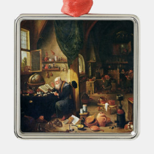Ornamento De Metal Um alquimista em sua oficina