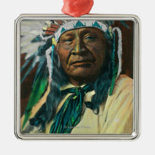 Ornamento De Metal Um chefe indiano PortraitColorado do Arapahoe