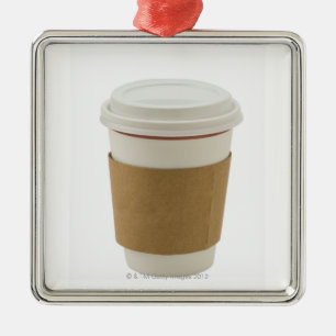 Ornamento De Metal Um copo de café de papel