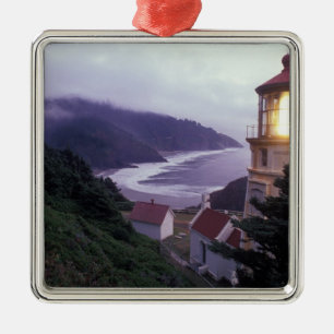 Ornamento De Metal Um dia nebuloso na costa do Oregon no Heceta