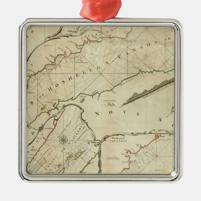 Ornamento De Metal Um gráfico exato da Rua do rio Lawrence (Frente)