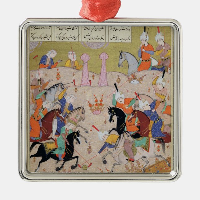 Ornamento De Metal Um jogo do polo (Frente)