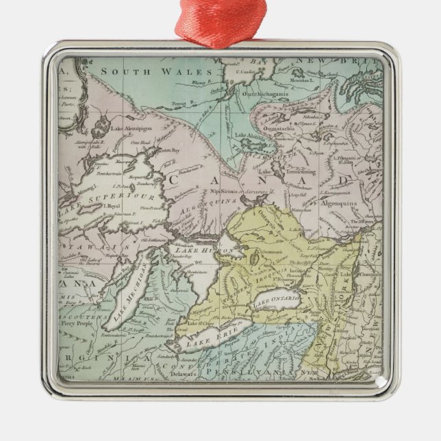 Ornamento De Metal Um mapa exato de Canadá, 1761 (Frente)